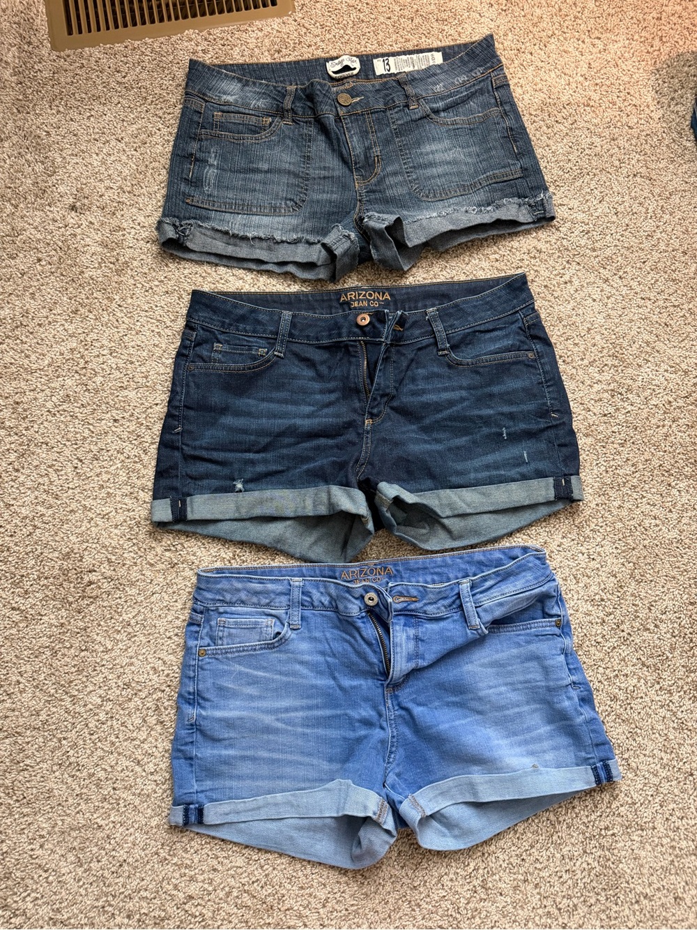 Arizona Women’s and Indigo Rein Denim Shorts Trio